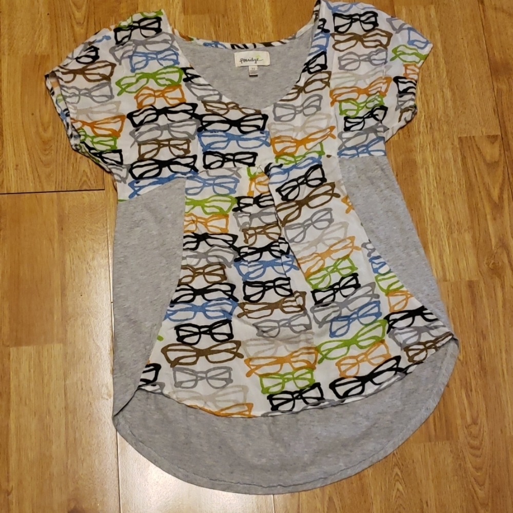Anthro Porridge Elva Eyeglass Print Top Xs